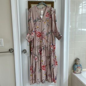H & M cream floral dress NWT S